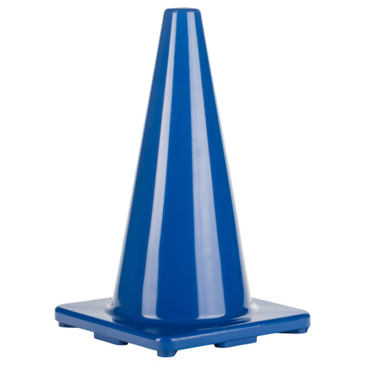 18 Inch High Visibility Flexible Vinyl Cone, Blue