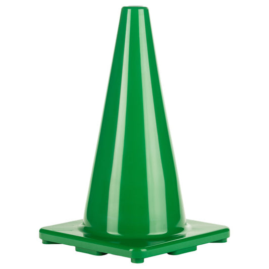 18 Inch High Visibility Flexible Vinyl Cone, Green