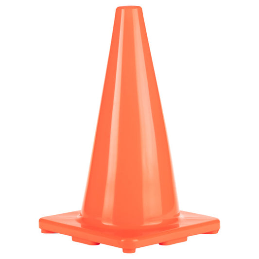 18 Inch High Visibility Flexible Vinyl Cone, Orange