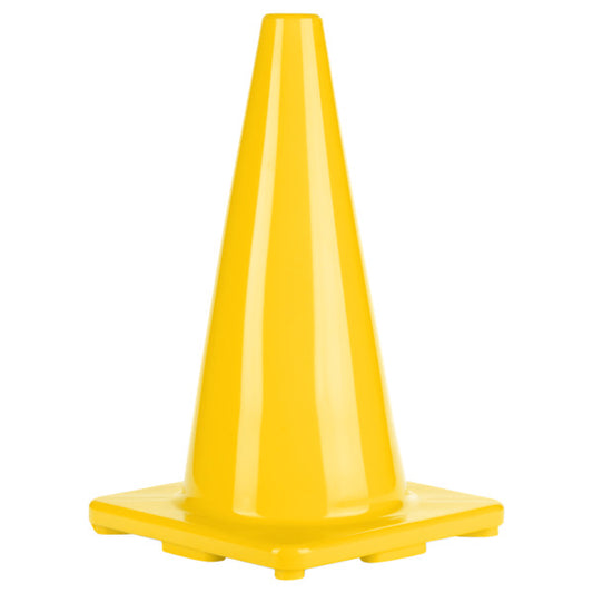 18 Inch High Visibility Flexible Vinyl Cone, Yellow