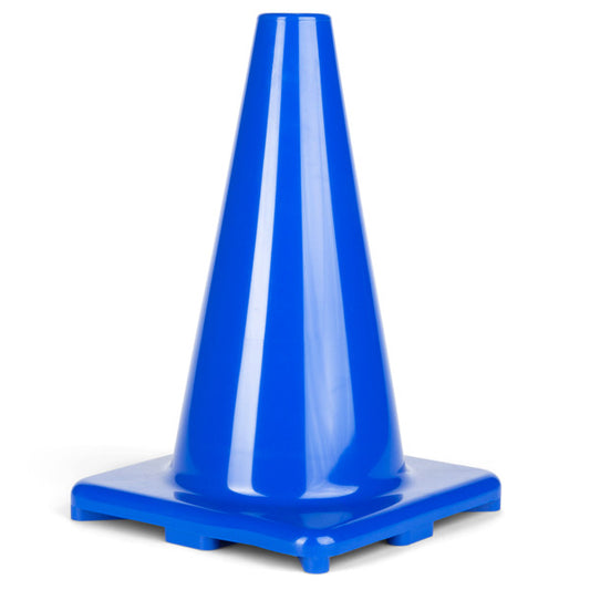 12 Inch High Visibility Flexible Vinyl Cone, Blue