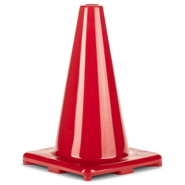 12 Inch High Visibility Flexible Vinyl Cone, Red