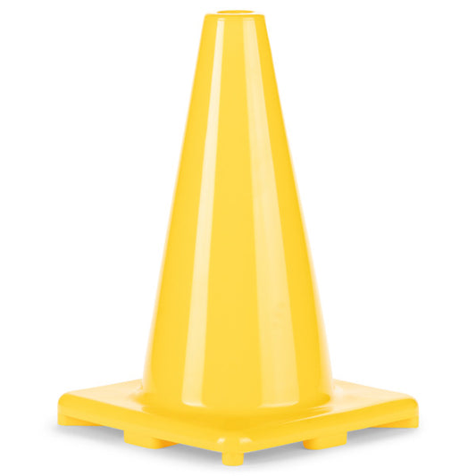 12 Inch High Visibility Flexible Vinyl Cone, Yellow