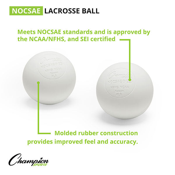 Lacrosse Balls, White, 6-Pack