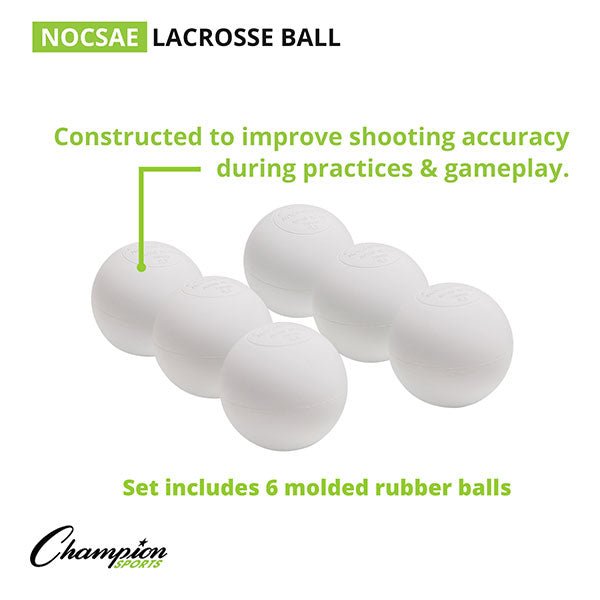 Lacrosse Balls, White, 6-Pack