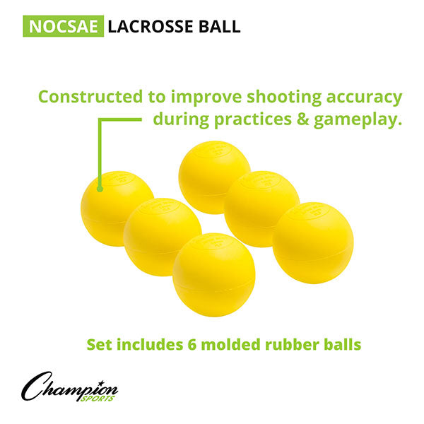 Lacrosse Balls, Yellow, 6-Pack