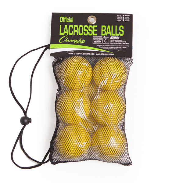 Lacrosse Balls, Yellow, 6-Pack